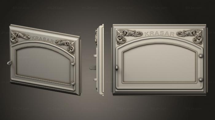 Square panels (Door with decorative elements, PN_0340) 3D models for cnc