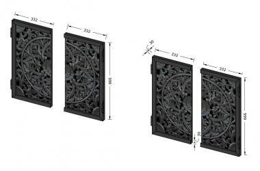 Square panels (Carved facades on a pedestal, PN_0341) 3D models for cnc