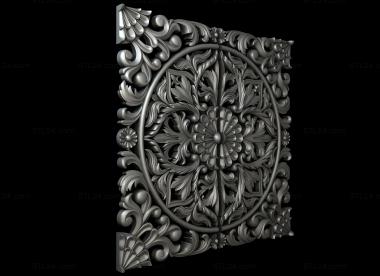 Square panels (Carved facades on a pedestal, PN_0341) 3D models for cnc