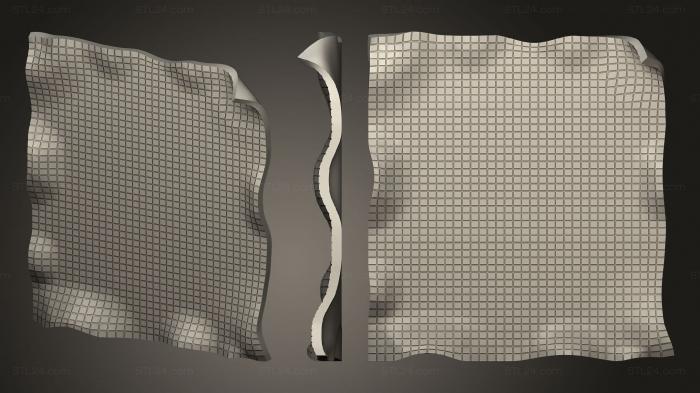 Square panels (Panel sheet curved, PN_0344) 3D models for cnc