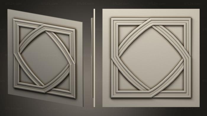 Square panel interlacing in the form of a square