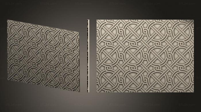 Square panels (Ornament with circles, PN_0350) 3D models for cnc