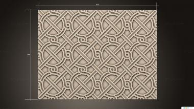 Square panels (Ornament with circles, PN_0350) 3D models for cnc