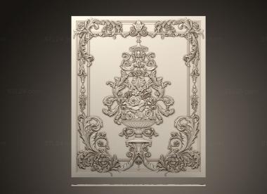 Square panels (Buddhist Altar Panel, PN_0355) 3D models for cnc