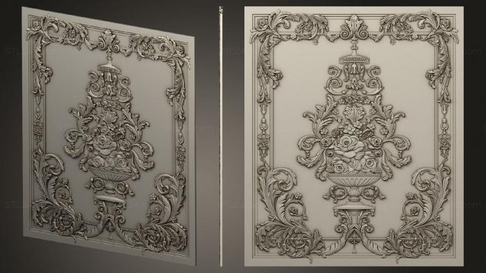 Square panels (Buddhist Altar Panel, PN_0362) 3D models for cnc