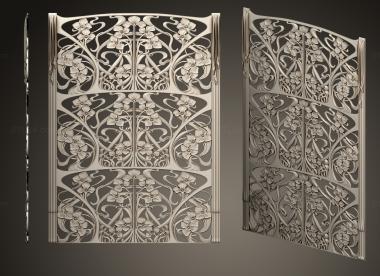 Square panels (Art nouveau panel and pillar, PN_0364) 3D models for cnc