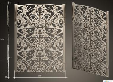 Square panels (Art nouveau panel and pillar, PN_0364) 3D models for cnc