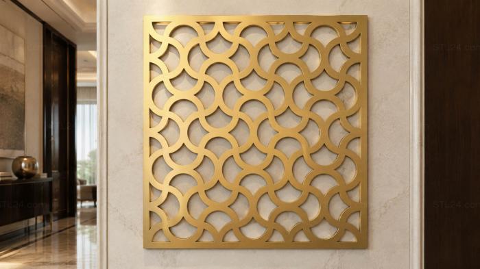2D panel (Seashells, P2D_0006) 3D models for cnc