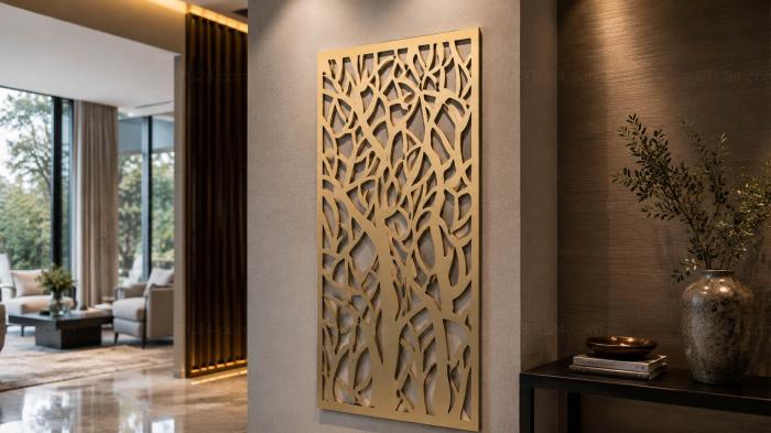2D panel (Winter forest, P2D_0033) 3D models for cnc