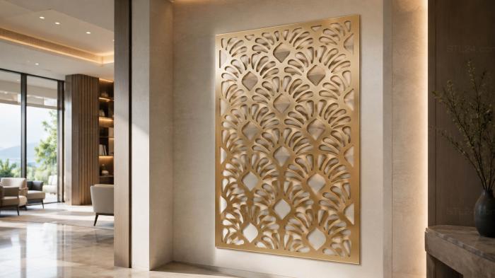 2D panel (Asters, P2D_0034) 3D models for cnc