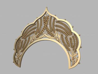 Church panel (Kokoshnik with ears in the composition, PC_0307) 3D models for cnc