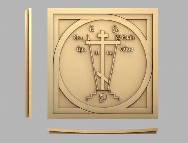 Church panel (Facade with Calvary, PC_0326) 3D models for cnc