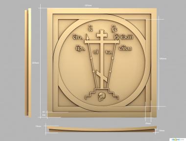 Church panel (Facade with Calvary, PC_0326) 3D models for cnc