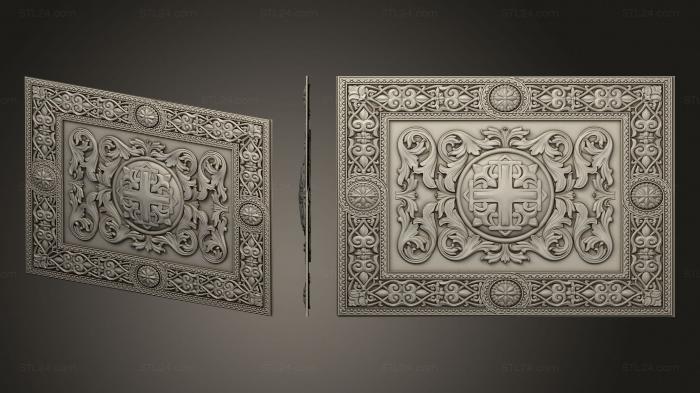 Church panel (Horizontal carved panel with decoration, PC_0336) 3D models for cnc