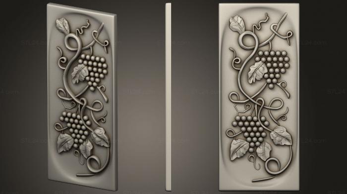 Church panel (Carving with decorative grapes on the facade of the kitchen, PC_0345) 3D models for cnc