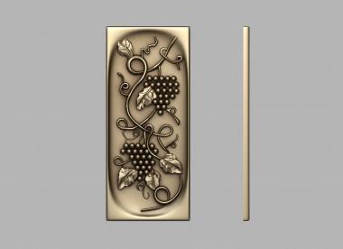 Church panel (Carving with decorative grapes on the facade of the kitchen, PC_0345) 3D models for cnc