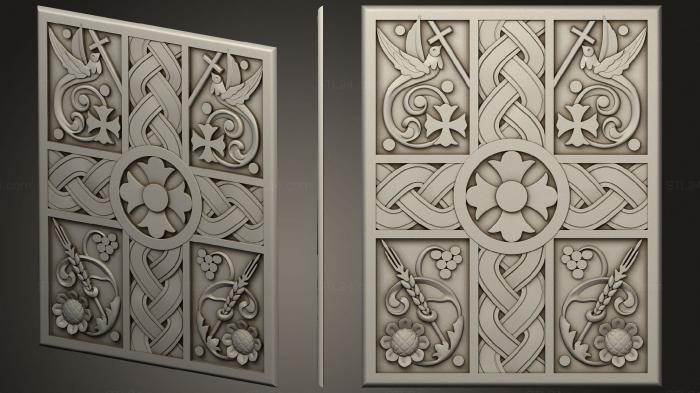 Church panel (Carved part of the back of a religious chair, PC_0351) 3D models for cnc