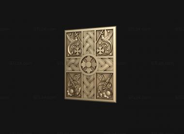 Church panel (Carved part of the back of a religious chair, PC_0351) 3D models for cnc