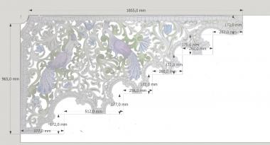 Панели церковные (Резная панель с птицами, PC_0358) 3D модель для ЧПУ станка