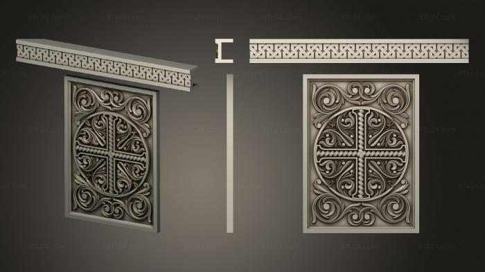 Панели церковные (Жертвенник византийский стиль, PC_0360) 3D модель для ЧПУ станка