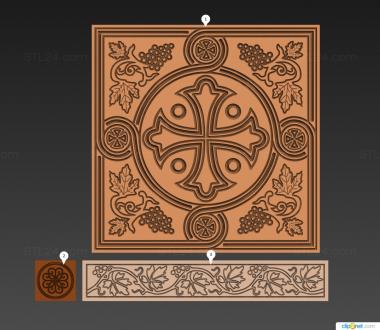 Church panel (Throne with concave relief pattern, PC_0375) 3D models for cnc