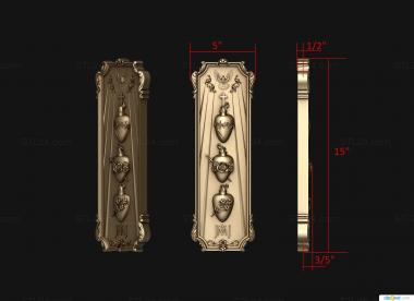 Church panel (Panel with dove rose lily crown of thorns version1, PC_0377) 3D models for cnc