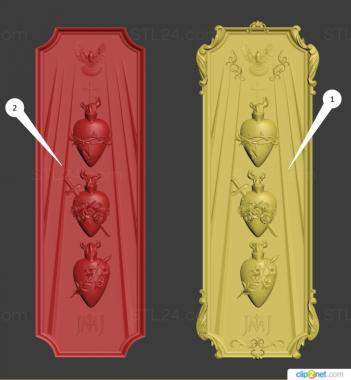 Church panel (Panel with dove rose lily crown of thorns, PC_0378) 3D models for cnc