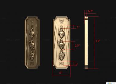 Church panel (Panel with dove rose lily crown of thornsstl1, PC_0379) 3D models for cnc