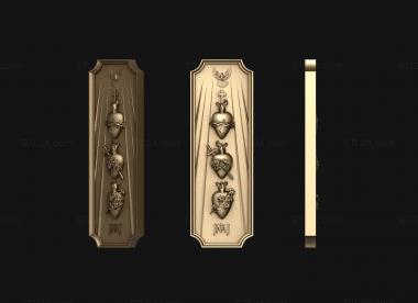 Church panel (Panel with dove rose lily crown of thornsstl1, PC_0379) 3D models for cnc