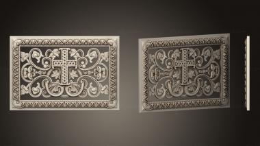 Church panel (Composition in a rectangle with a cross in the center version1, PC_0381) 3D models for cnc