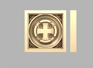 Church panel (Rosette with a cross, PC_0387) 3D models for cnc