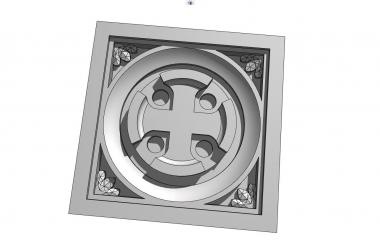 Church panel (Rosette with a cross, PC_0387) 3D models for cnc