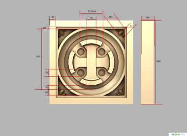 Church panel (Rosette with a cross, PC_0387) 3D models for cnc