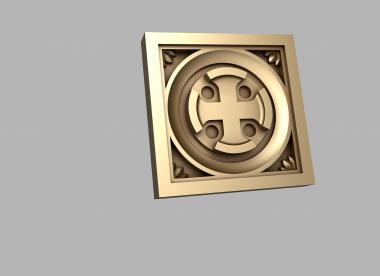 Church panel (Rosette with a cross, PC_0387) 3D models for cnc