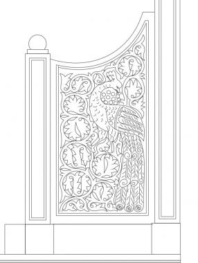 Church panel (Carved column and side wall, PC_0400) 3D models for cnc