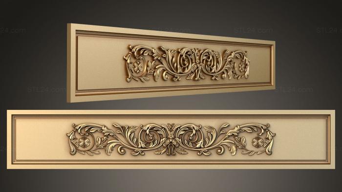 Horisontal panel (Horizontal panel with decors, PG_0348) 3D models for cnc