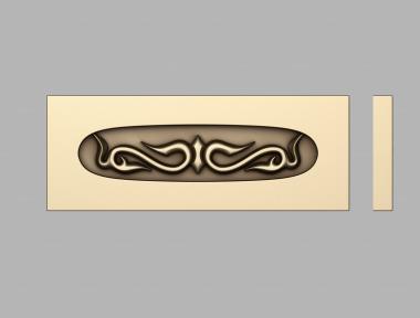 Horisontal panel (Decor simple recessed in an oval, PG_0349) 3D models for cnc