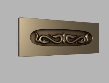 Horisontal panel (Decor simple recessed in an oval, PG_0349) 3D models for cnc