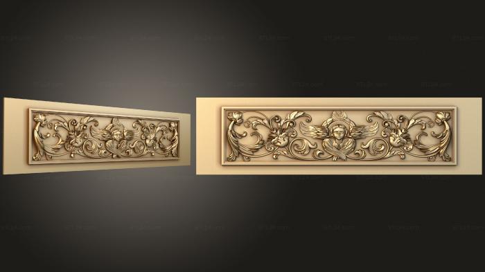Horisontal panel (Panel on an icon case with a cherub, PG_0351) 3D models for cnc