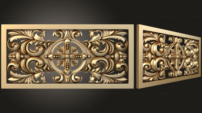 Horisontal panel (Panel with carved decors, PG_0352) 3D models for cnc