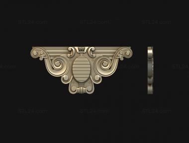 Horisontal panel (Fireplace fragment central part, PG_0363) 3D models for cnc