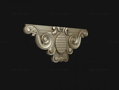 Horisontal panel (Fireplace fragment central part, PG_0363) 3D models for cnc