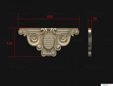 Horisontal panel (Fireplace fragment central part, PG_0363) 3D models for cnc