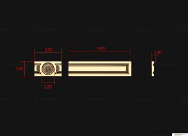 Horisontal panel (Cornice, PG_0364) 3D models for cnc