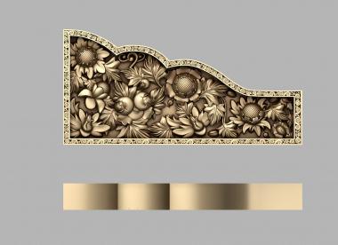 Horisontal panel (Buddhist altar side fragment, PG_0367) 3D models for cnc