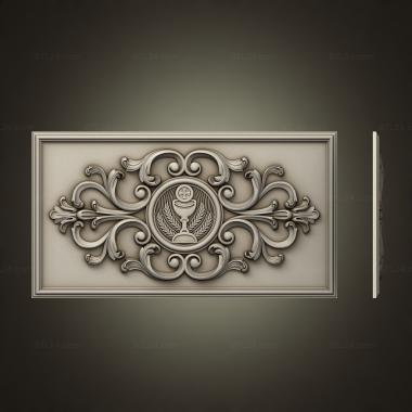 Horisontal panel (Decor with the grail cup, PG_0368) 3D models for cnc