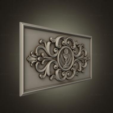 Horisontal panel (Decor with the grail cup, PG_0368) 3D models for cnc