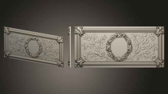 Horisontal panel (Wreath with leaves, PG_0374) 3D models for cnc