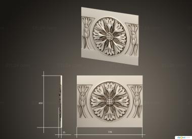 Horisontal panel (Flower panel 1925, PG_0408) 3D models for cnc