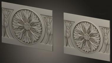 Horisontal panel (Flower paneling1925 VERSION2, PG_0409) 3D models for cnc